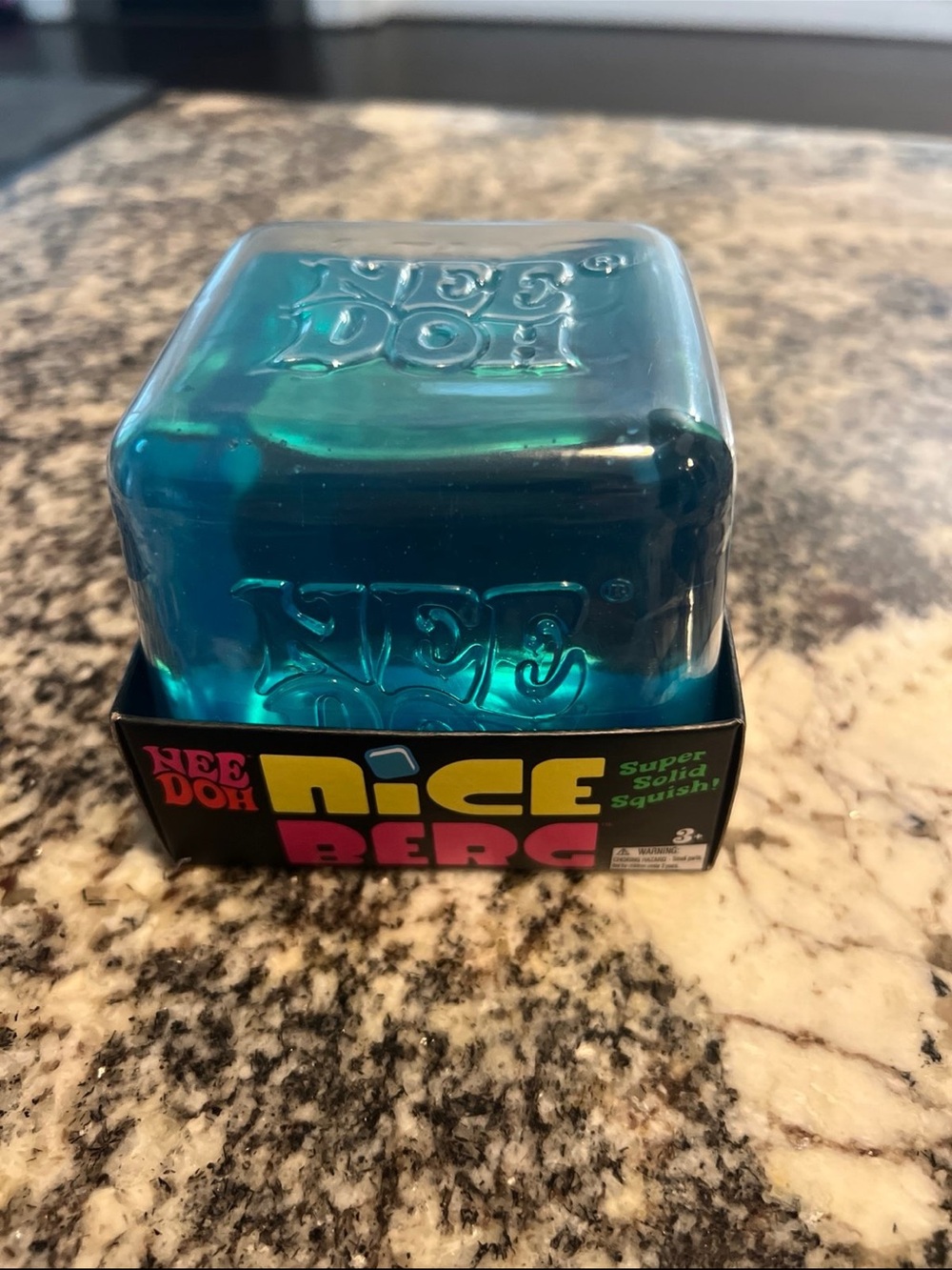 NeeDoh Dice Berg Super Squish Toy - Teal Blue